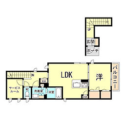 シャーメゾンオカモトヒルズB棟 1SLDKの間取図画像
