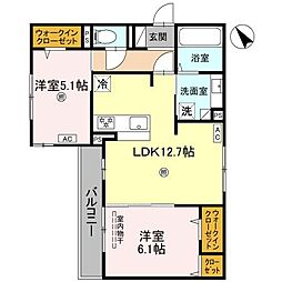 ル トレフル 2LDKの間取図画像