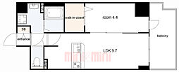 プレサンス神戸セレスティア 1LDKの間取図画像
