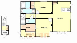 ラ・ポーズ 六甲 B棟 2LDKの間取図画像