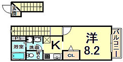 ドミール・エモア 1Kの間取図画像