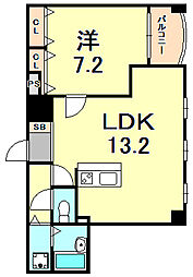 二宮ロイヤルハイツ2 1LDKの間取図画像