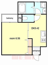 M'scourt西宮北口 1DKの間取図画像