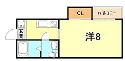 ジェネシス月見山 ワンルームの間取図画像