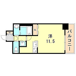 W-STYLEKOBE ワンルームの間取図画像