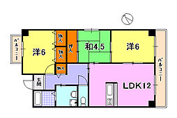 エスペラール神戸 3LDKの間取図画像