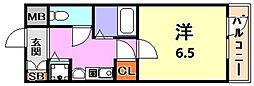 ロイヤルヒル神戸三ノ宮Part2 1Kの間取図画像