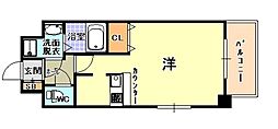エイペックス神戸みなと元町CoastLine ワンルームの間取図画像