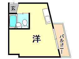 グランディア北野異人館通り ワンルームの間取図画像