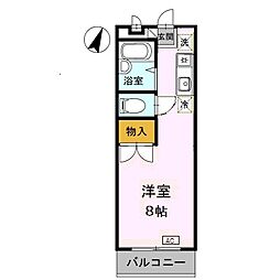 エステートピア板宿 ワンルームの間取図画像