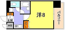 ラナップスクエア三宮プライム 1Kの間取図画像