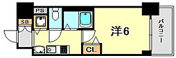 プレサンス神戸西スパークリング 1Kの間取図画像