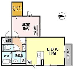 神戸ハーバーサイド萬利レジデンス 1LDKの間取図画像
