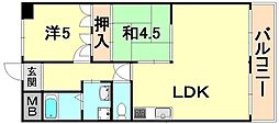 ベルトゥリー須磨 2LDKの間取図画像