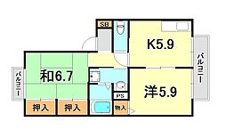 ディアス宮川 2Kの間取図画像