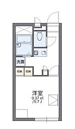 レオパレスこうべ御蔵 1Kの間取図画像