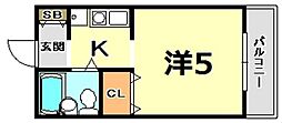 マツバラハイツ 1Kの間取図画像