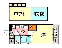 エステムコート三宮EASTポルトマーレ 1Kの間取図画像