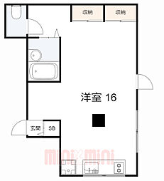 エスペランスドゥはなくま ワンルームの間取図画像