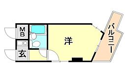 ライオンズマンション神戸元町第2 1Kの間取図画像