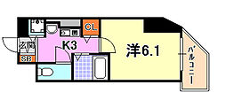 ロイヤルヒル神戸三ノ宮Part2 1Kの間取図画像