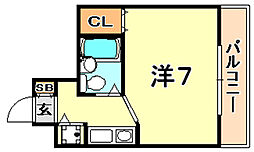 メゾンドパレス荒田 ワンルームの間取図画像