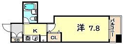 アスライフ湊川公園 1Kの間取図画像