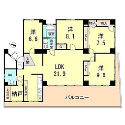 北野ガーデンヴィラ 4SLDKの間取図画像