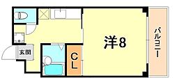 モナハイツ八雲 1Kの間取図画像