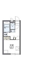 レオパレス平野 1Kの間取図画像