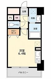 パシフィックレジデンス神戸八幡通 ワンルームの間取図画像
