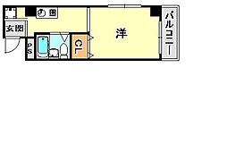 エール大同 ワンルームの間取図画像