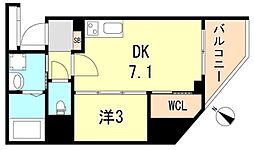 セレニテ神戸元町クレア 1DKの間取図画像