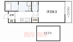 テンツリー神戸長田 1Kの間取図画像