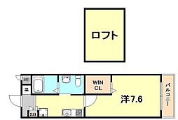 ワコーレヴィアノ須磨関守 1Kの間取図画像