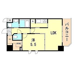 S・RESIDENCE神戸磯上通 1LDKの間取図画像