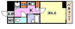 ロイヤルヒル神戸三ノ宮Part2 1Kの間取図画像