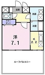 プリムローズ 1Kの間取図画像