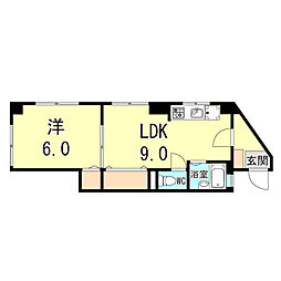 天満 1LDKの間取図画像
