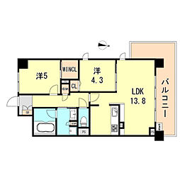 ソフィット岬 1SLDKの間取図画像
