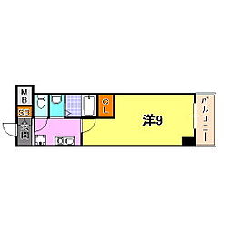ブリックロード山の手 1Kの間取図画像