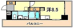 WillDo浜崎通 ワンルームの間取図画像