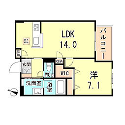 シャーメゾン シエロ 1LDKの間取図画像