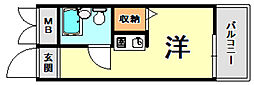 ピュア神戸 1Kの間取図画像