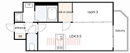 エスリードレジデンスグラン神戸三宮シティ 1LDKの間取図画像
