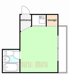 ニューヤングハイツ ワンルームの間取図画像