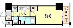 エスプレイス神戸ハーバーランド 1Kの間取図画像