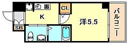 エスリード神戸WEST 1Kの間取図画像