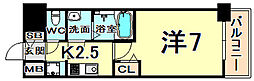 プレサンス三宮東フィール 1Kの間取図画像