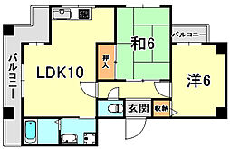 ベイシックコート 2LDKの間取図画像
